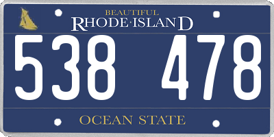 RI license plate 538478