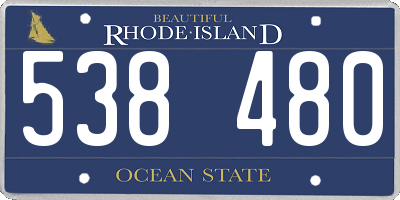 RI license plate 538480