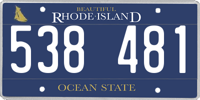 RI license plate 538481