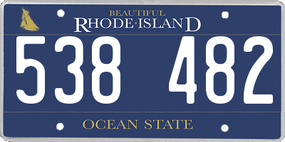 RI license plate 538482