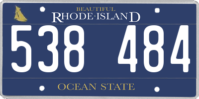 RI license plate 538484