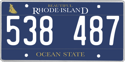 RI license plate 538487