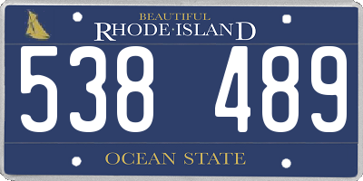 RI license plate 538489
