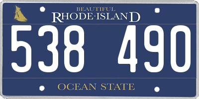RI license plate 538490