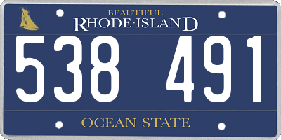 RI license plate 538491