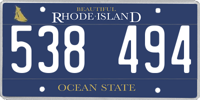 RI license plate 538494