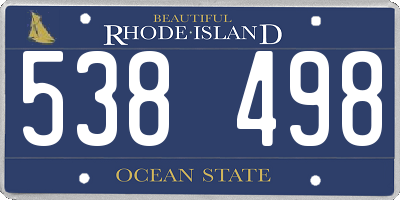 RI license plate 538498