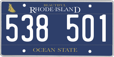 RI license plate 538501