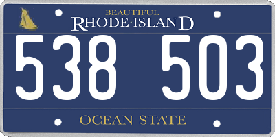 RI license plate 538503
