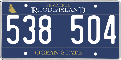 RI license plate 538504
