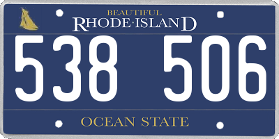 RI license plate 538506