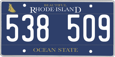 RI license plate 538509
