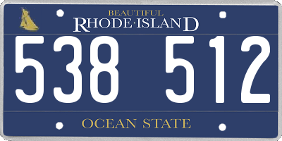 RI license plate 538512