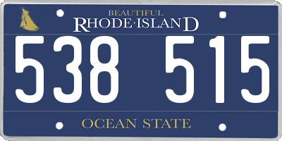 RI license plate 538515