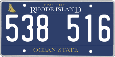 RI license plate 538516