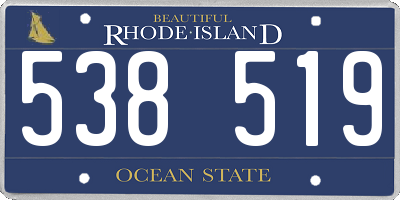 RI license plate 538519
