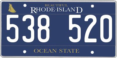 RI license plate 538520