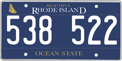 RI license plate 538522