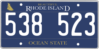 RI license plate 538523