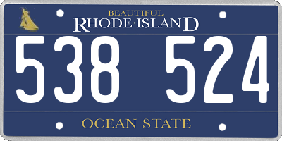 RI license plate 538524