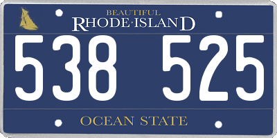 RI license plate 538525