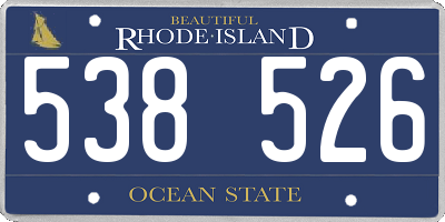 RI license plate 538526