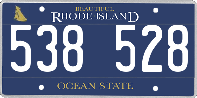 RI license plate 538528
