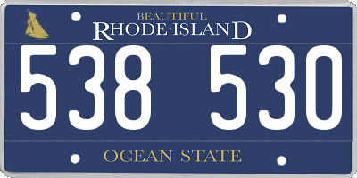 RI license plate 538530