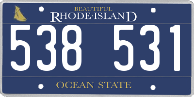 RI license plate 538531