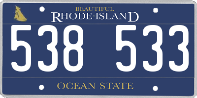 RI license plate 538533