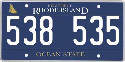 RI license plate 538535
