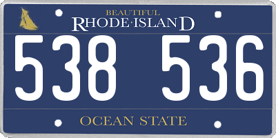 RI license plate 538536