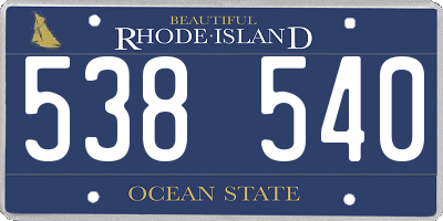 RI license plate 538540