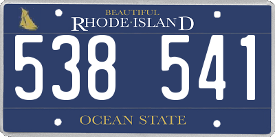 RI license plate 538541