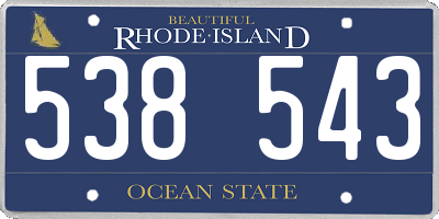 RI license plate 538543