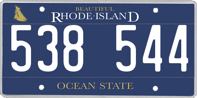 RI license plate 538544