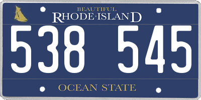 RI license plate 538545