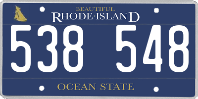 RI license plate 538548