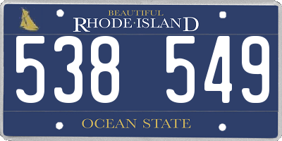 RI license plate 538549