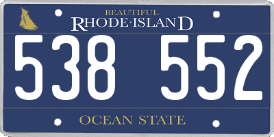 RI license plate 538552