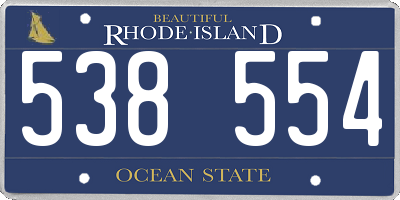 RI license plate 538554