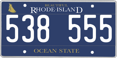 RI license plate 538555