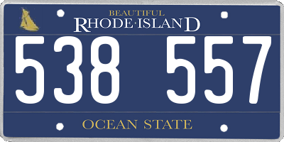 RI license plate 538557