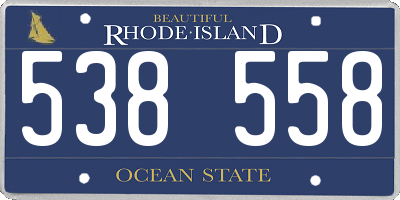 RI license plate 538558