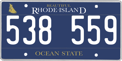 RI license plate 538559