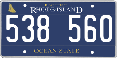RI license plate 538560