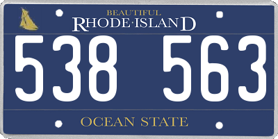 RI license plate 538563