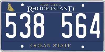 RI license plate 538564