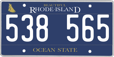RI license plate 538565