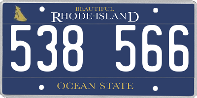 RI license plate 538566